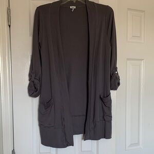 Splendid Charcoal Gray Open Cardigan/Duster